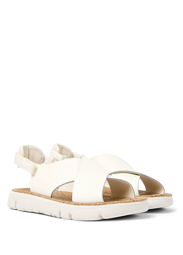 Camper Oruga Beyaz Deri Kadın Sandalet - 2