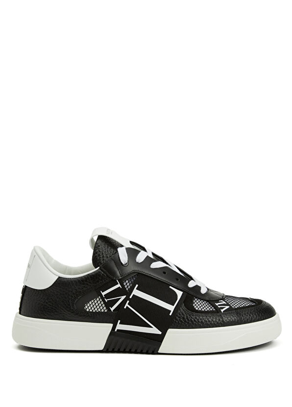 VL7N Siyah Beyaz Erkek Deri Sneaker - Görsel 3