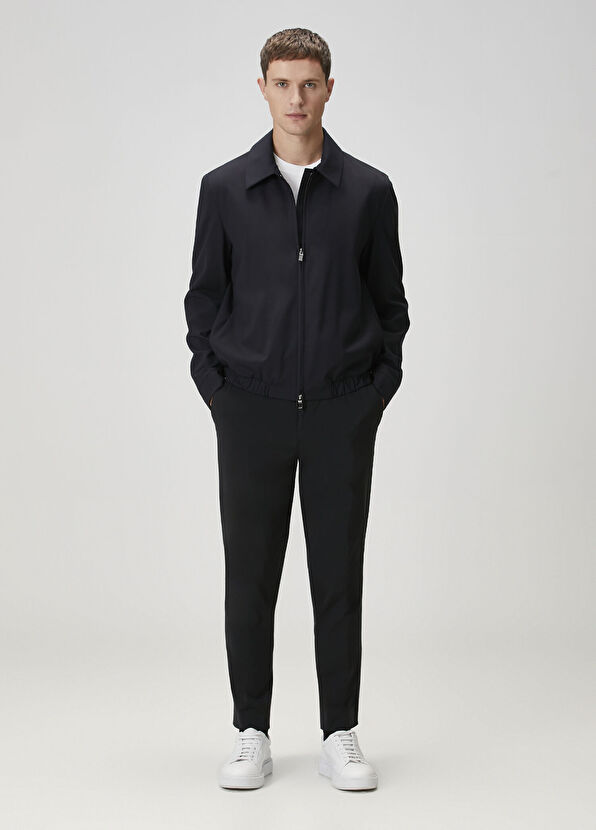 Lacivert Yün Mont - Görsel 4