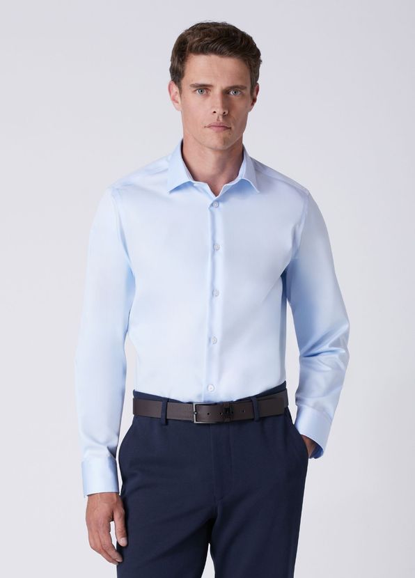 Beymen Club Slim Fit Açık Mavi Pamuk Saten Non-iron Gömlek - 2