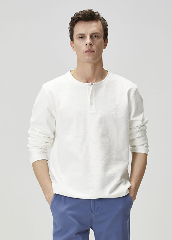 Beymen Club Off-White Long Sleeve T-Shirt - 1