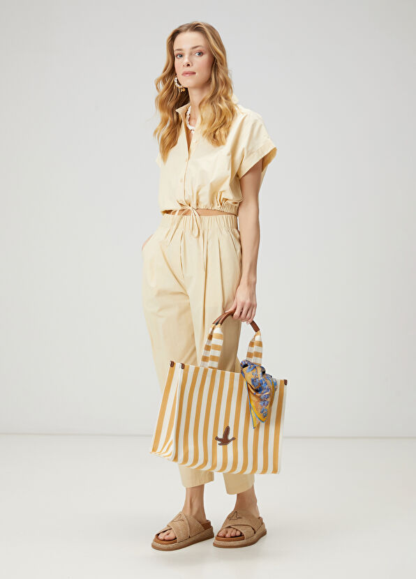 Beymen Club Cream Crop Shirt - 3