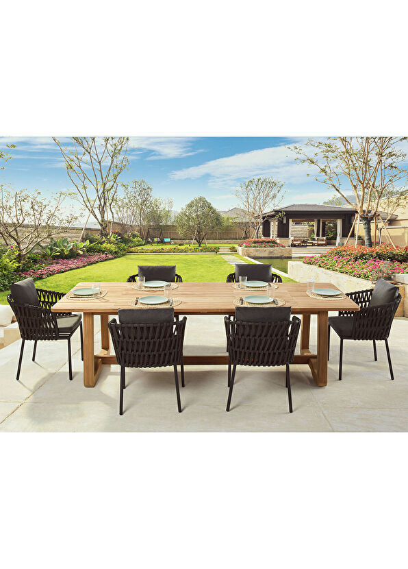 L'unica Brick Natural Tik Ağacı Bahçe Masası - 2