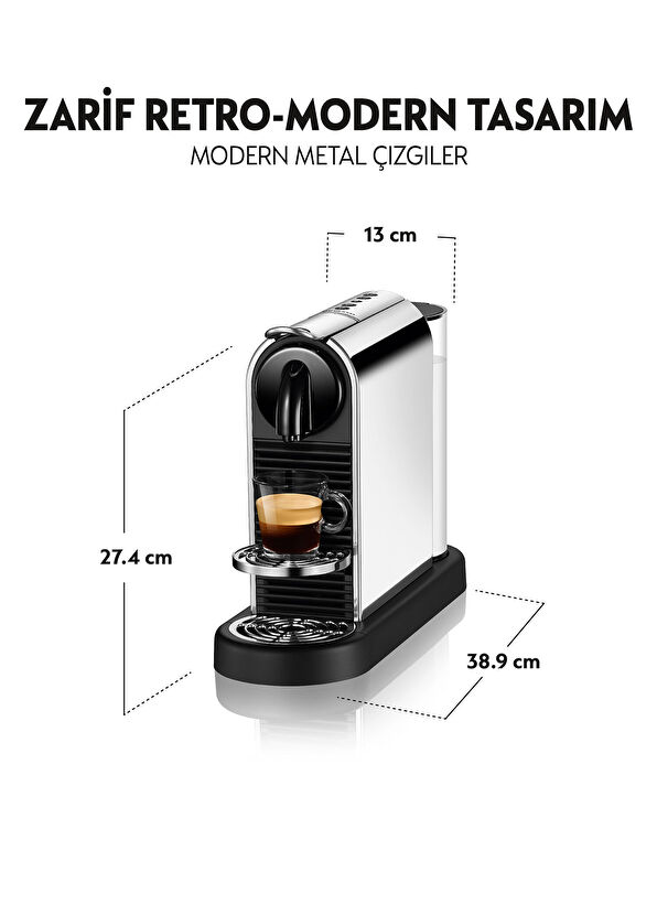 Nespresso D140 Citiz Platinum Çelik Kapsüllü Kahve Makinesi - 3