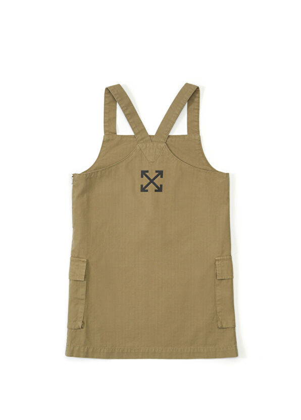 Off-White Haki Kız Çocuk Elbise - 2