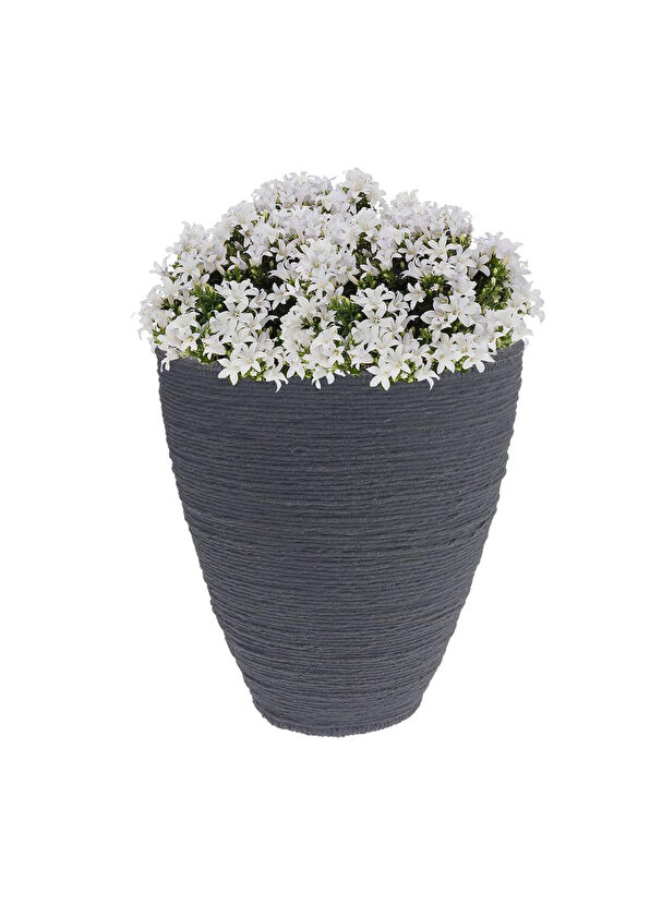 via Gardenia Namook Antrasit Plastik Oluklu Saksı 40 x 40 cm - 3