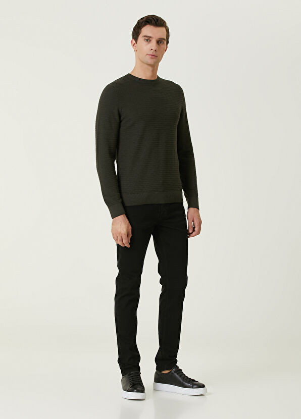 Beymen Club Haki Örgü Dokulu Logolu Kazak - 3