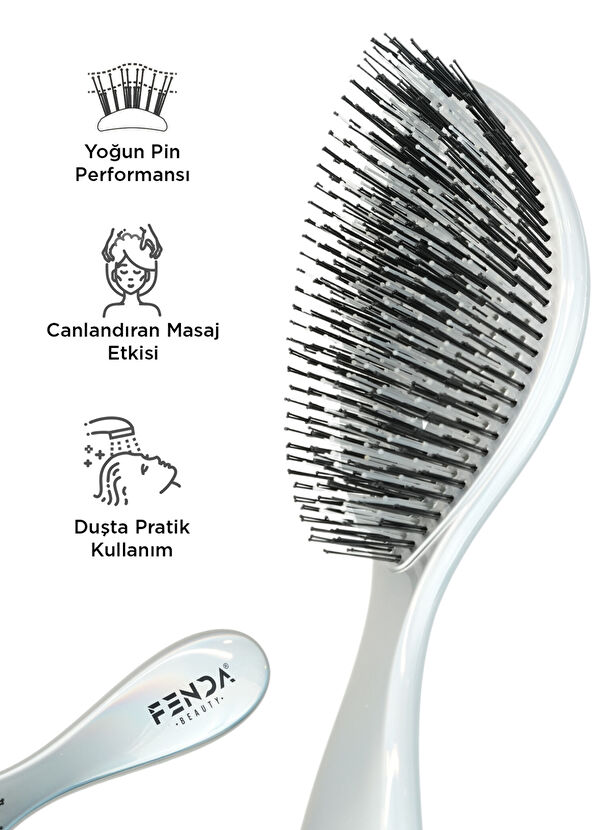 FENDA Profesyonel Platinum White 4 Pinli Spiral Beyaz Saç Fırçası - 2