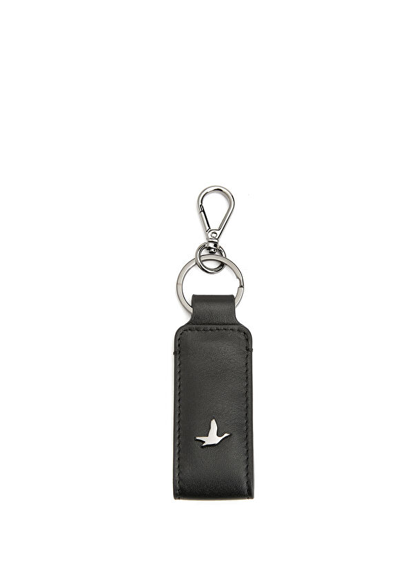 Beymen Club Black Leather Keychain - 1