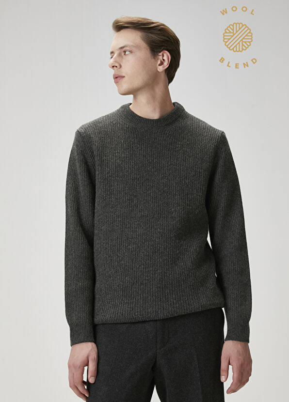 Beymen Club Gri Melanj Kaşmir Karışımlı Kazak - 1