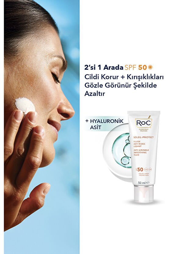 Roc Anti-Wrinkle Fluid SPF50+ Kırışıklık Karşıtı Likit Yüz Güneş Kremi 50 ml - 2