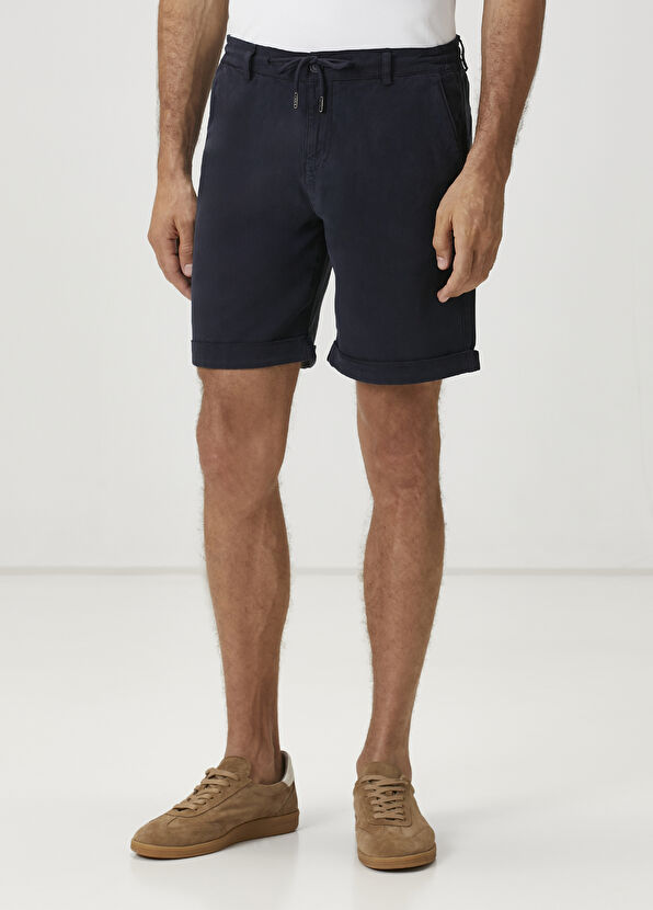 Beymen Club Navy Blue Waist Corded Shorts - 2