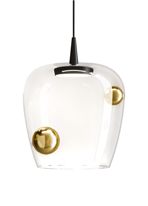 Zafferano Bilia Şeffaf Altın Toplu Cam Büyük Boy Sarkıt - 1