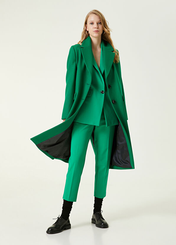 Beymen Club Green Half Elastic Belted Cigarette Trousers - 1