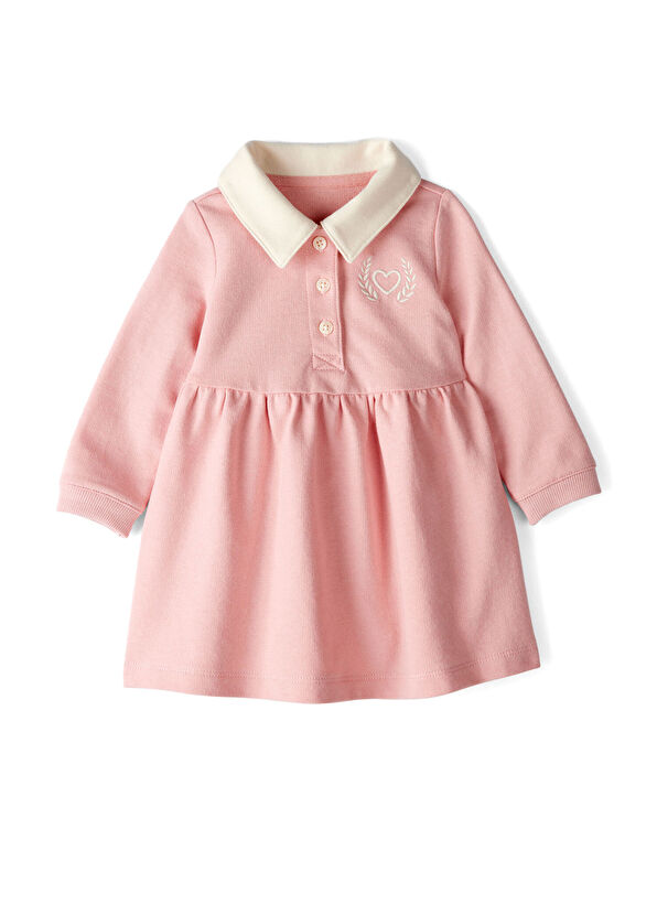 Carter's Pembe Uzun Kollu Kız Bebek Elbise - 1