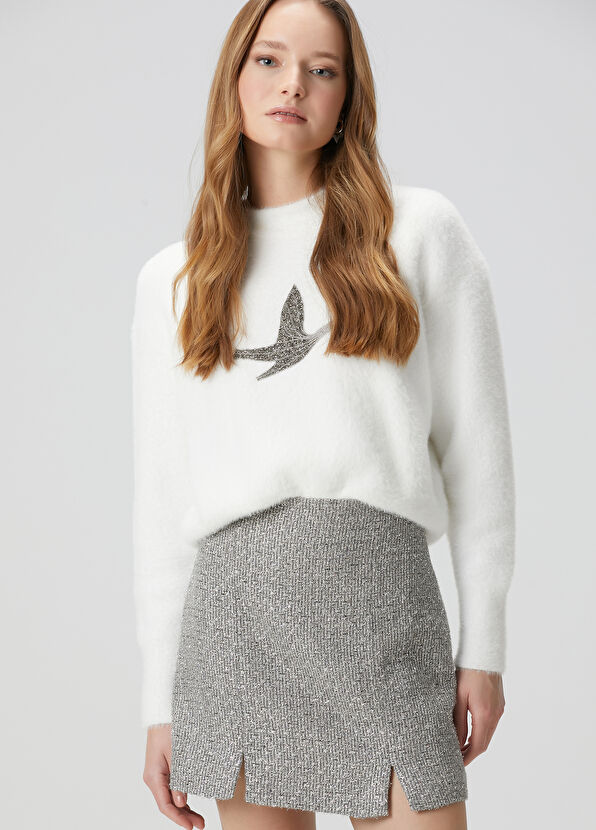 Beyaz İşlemeli Logolu Kazak Beymen Club Beyaz İşlemeli Logolu Kazak - 1