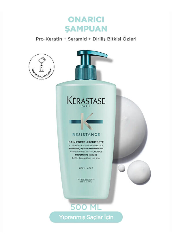 Kerastase Resistance Bain Force Architecte Repair Shampoo for Damaged Hair 500 ml - 2