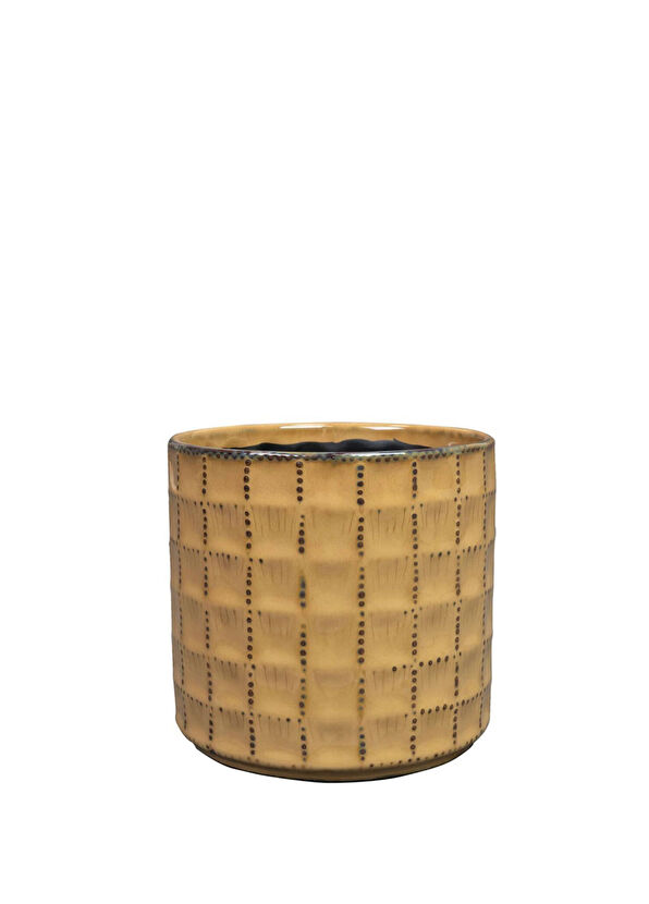 Ter Steege Zahra Kahverengi Seramik Saksı 14x13cm - 1