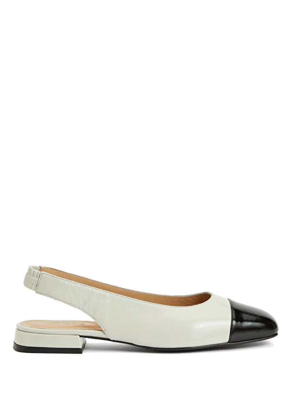 Beymen Club Ekru Siyah Deri Babet - 1