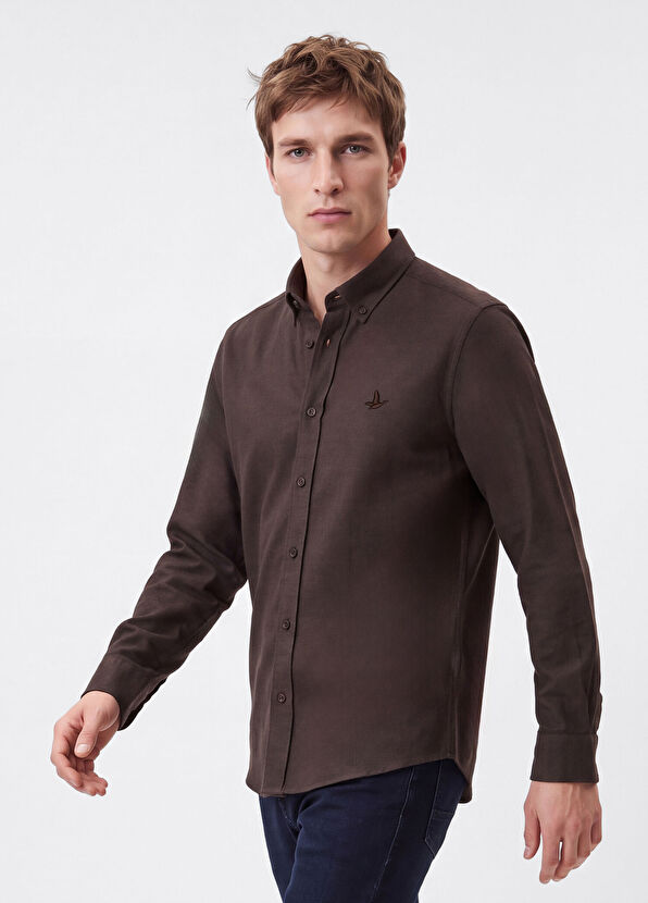 Beymen Club Comfort Fit Armürlü Çift Renkli Flanel Gömlek - 3