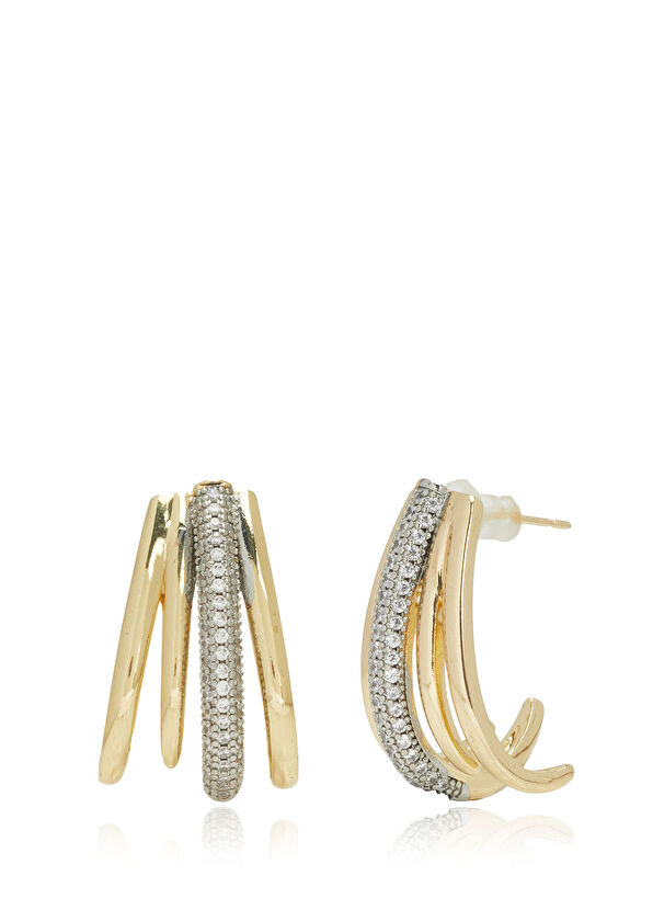 Beymen Club Women's Earrings With Half Moon Stone - 2