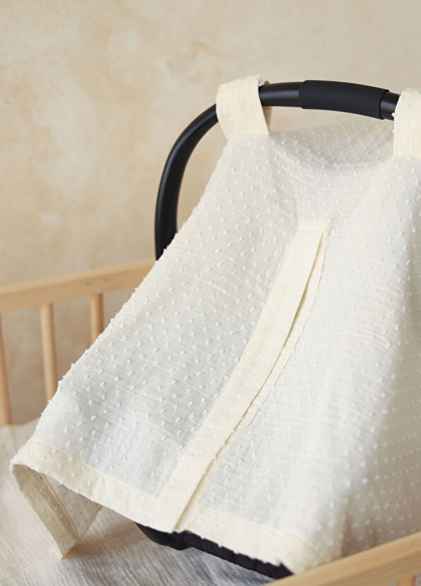 Babylone Petit Krem Pamuklu Müslin Puset Örtüsü - 2