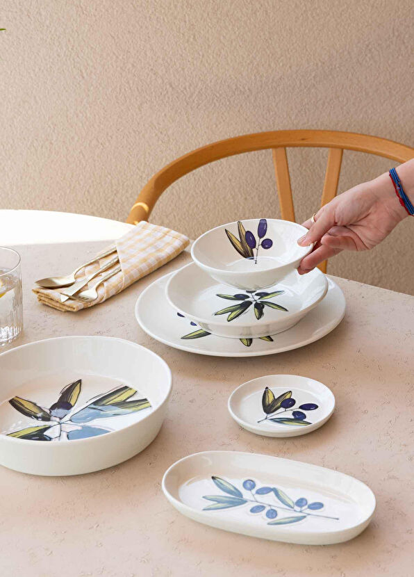 The Mia Olivos Desenli Seramik Salata Kasesi - 3