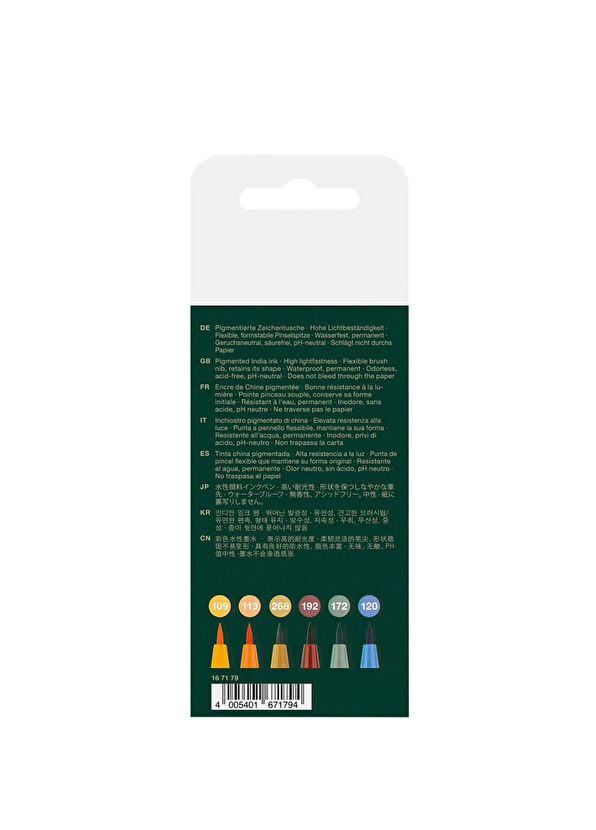 Faber Castell Pitt Artist Pen Fırça Uçlu 6'lı Sonbahar Temalı Profesyonel Çizim Kalem Seti - 2