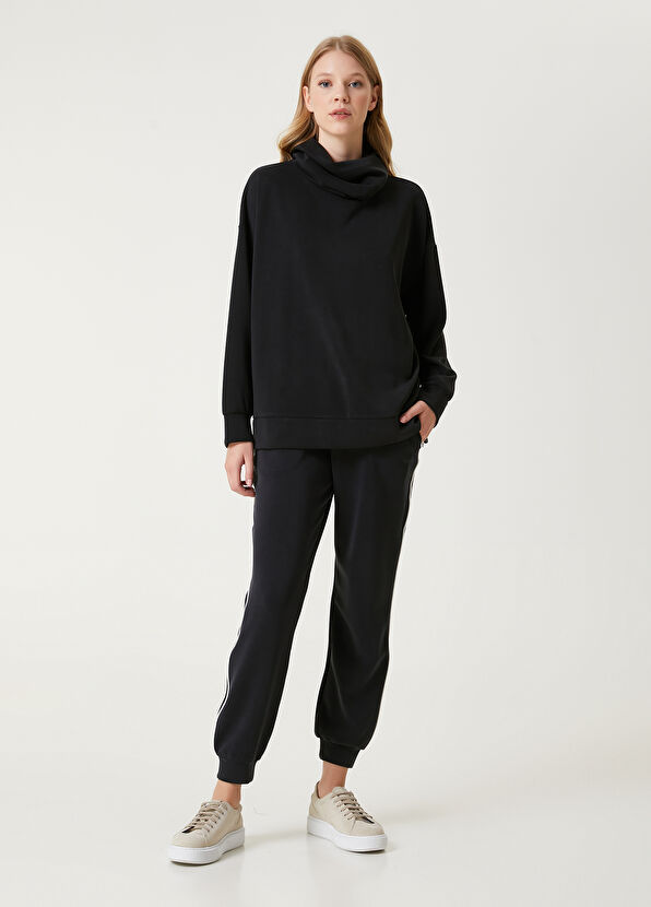 Beymen Club Black Draped Modal Sweatshirt - 3