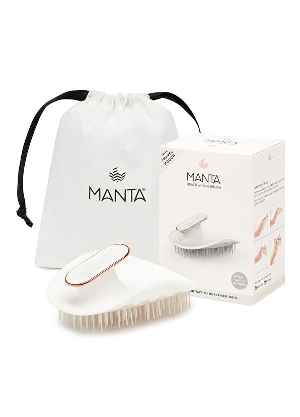 Manta Hair Original White Rose Gold Brush for Brittle Hair and Sensitive Scalp - 2