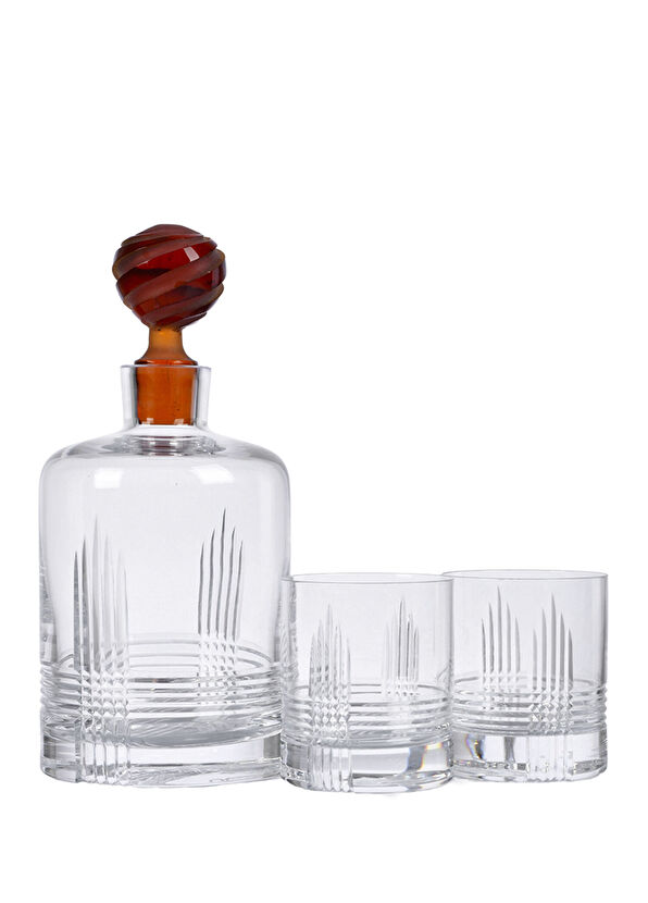 Beycam Istanbul Crystal Glass Whiskey Bottle and Set of 2 Glasses - 1