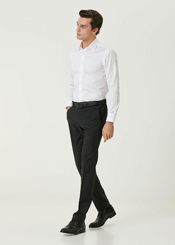 Beymen Club Slim Fit Beyaz Mekanik Stretch Saten Gömlek - 3