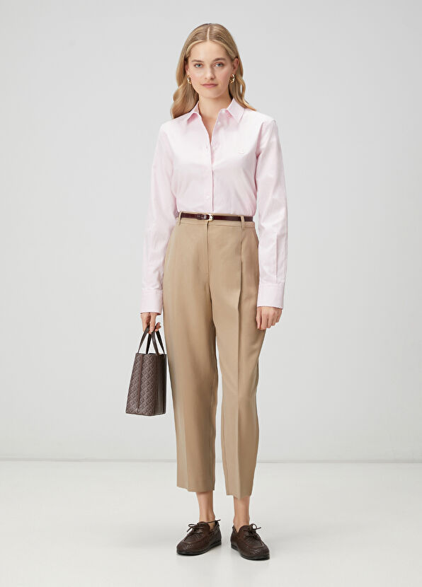 Beymen Club Bej Pileli Kemerli Havuç Pantolon - 2