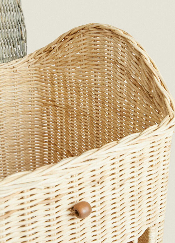 Zoa Collection Kapaklı Ev Rattan Oyuncak Sepeti - 3
