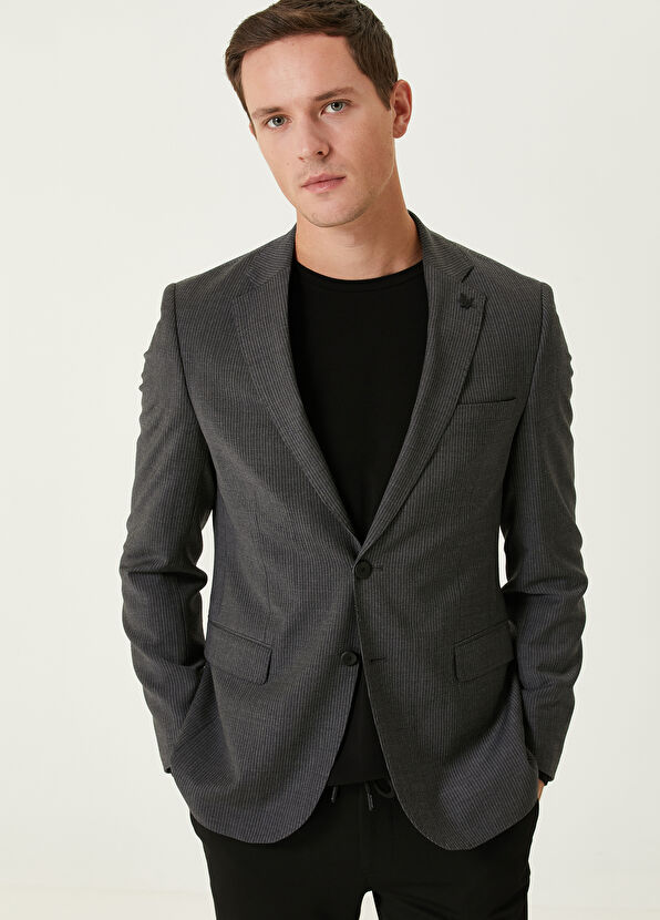 Beymen Club Anthracite Wool Jacket - 2