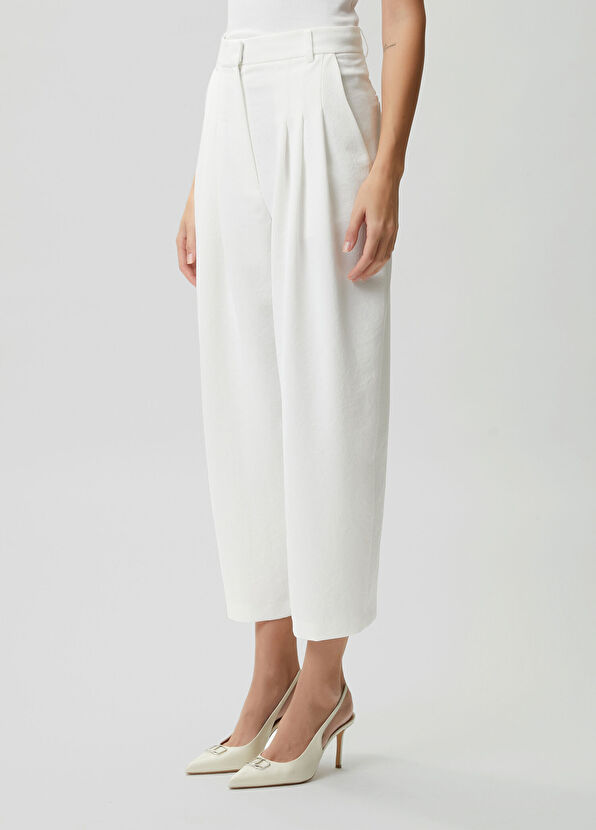 Beymen Club Off-white pleated carrot pants - 2