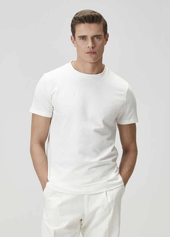 Beymen Club Relax Fit Kırık Beyaz T-shirt - 1
