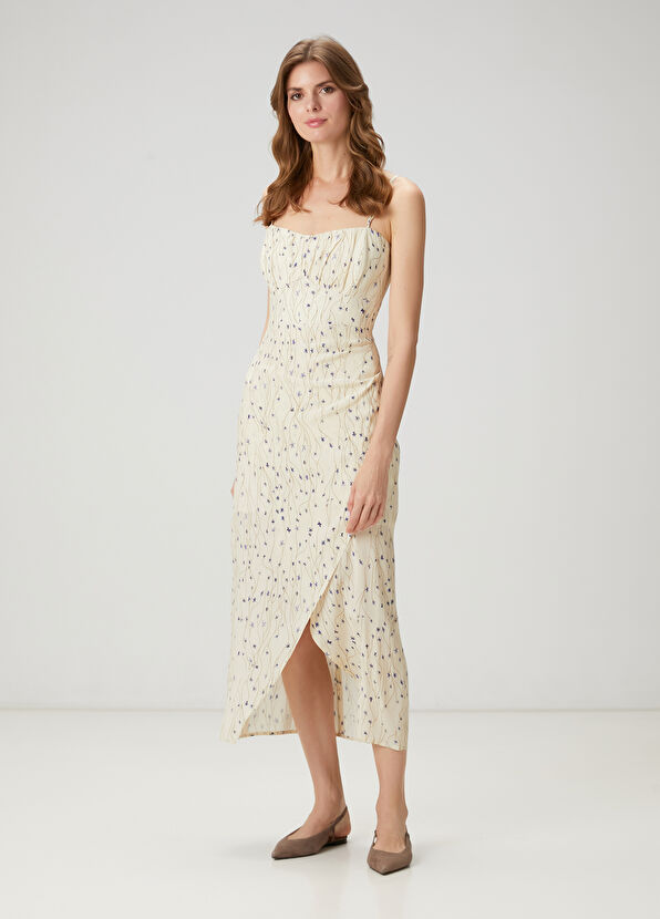 Beymen Club Ecru Floral Midi Dress - 1