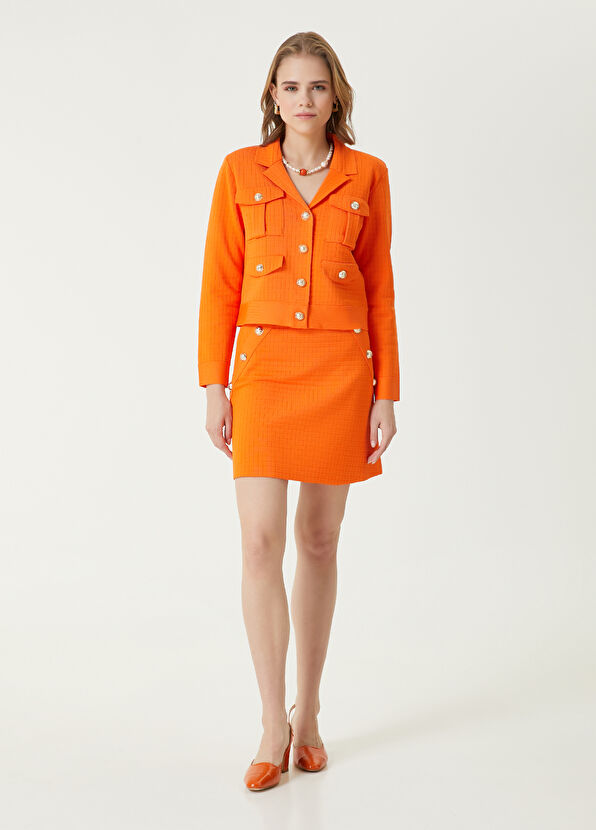 Beymen Club Turuncu Mini Triko Etek - 1