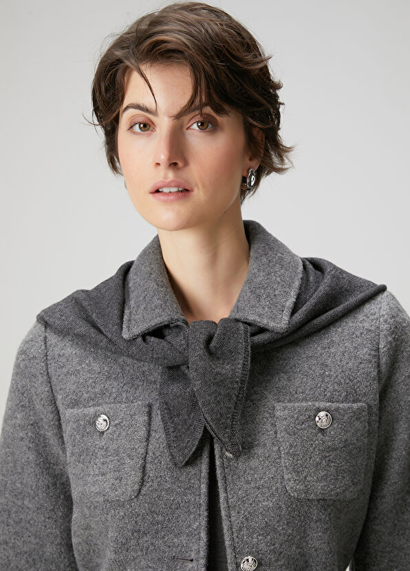 Beymen Club Anthracite Cashmere Blend Women's Shawl - 1