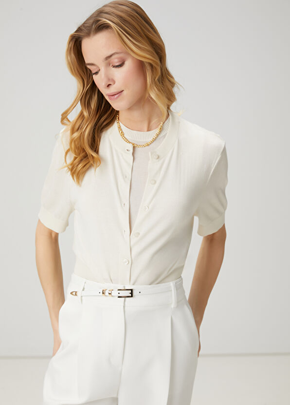 Beymen Club Off-White Silk Cardigan - 2