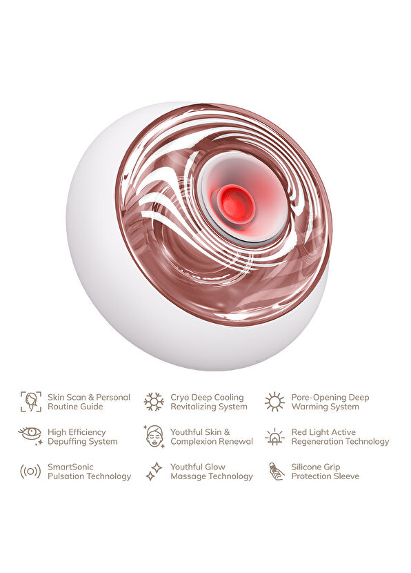 Geske Sonic Cool & Warm Face and Body Massager Starlight Titreşimli Led Terapili Yüz ve Vücut Masaj Cihazı - 3