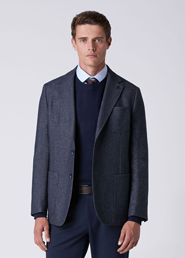 Beymen Club Anthracite Wool Wool Wool Jacket - 2