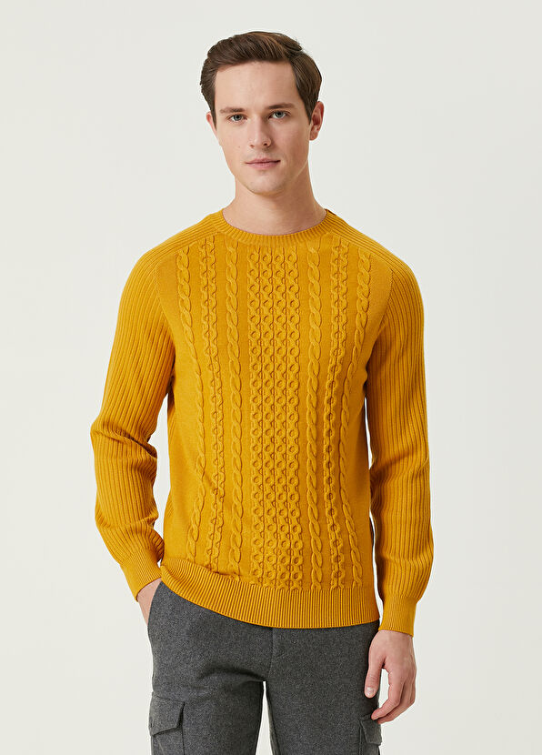 Beymen Club Hardal İnce Örgü Dokulu Kazak - 1