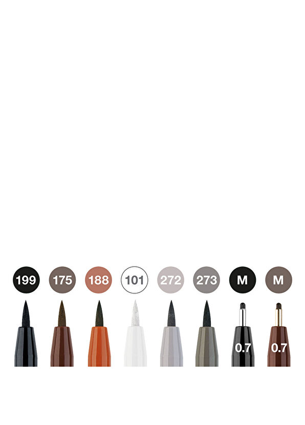 Faber Castell Pitt Artist Pen Brush Tip Classic Set of 8, Non-Smudging Odorless Ink - 2