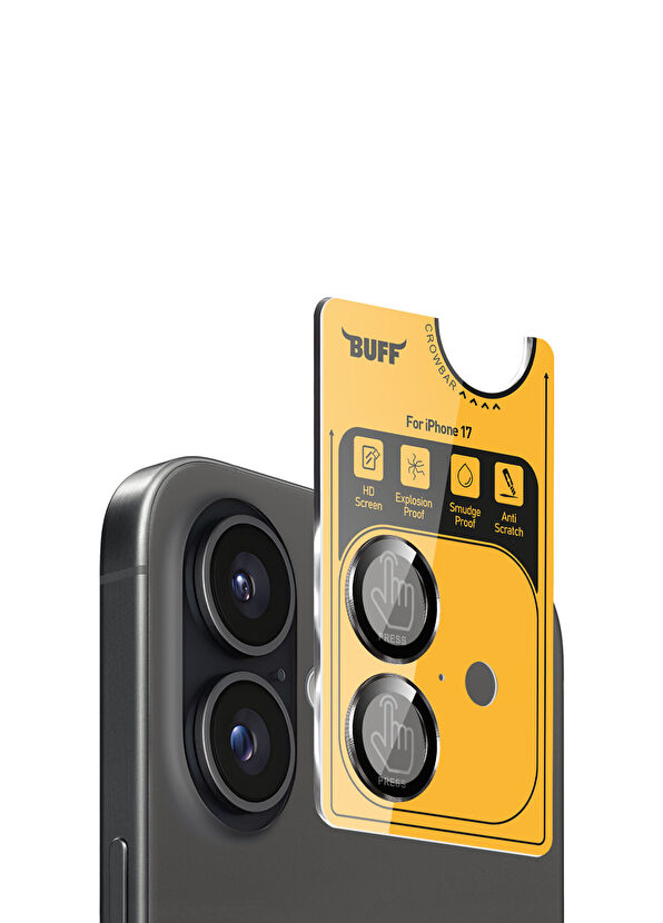 BuffLabs iPhone 17 Black Metal Kamera Lens Koruyucu  - 3
