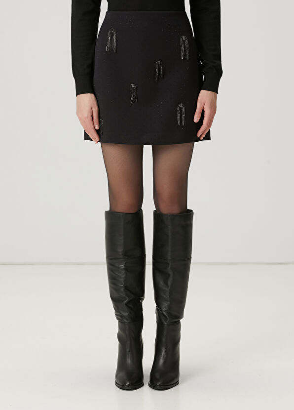 Beymen Club Mini Skirt With Black Stones - 2