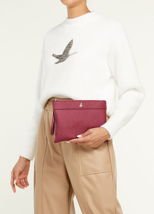 Beymen Club Fuşya Kuş Logolu Kadın El Portföyü - 2