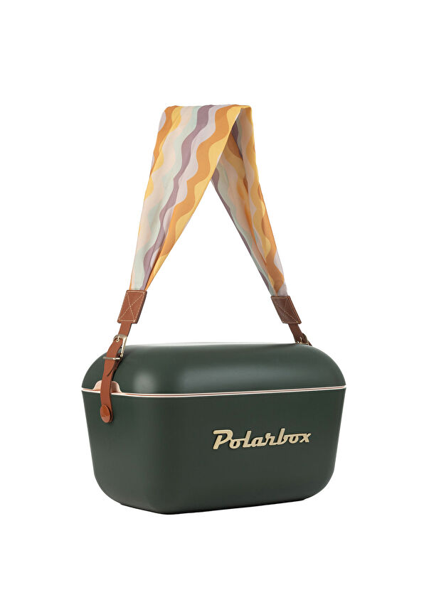 Polarbox Prinkstyle Ondas Classic Green Forest Gold Pamuk ve Deri Kayışlı Soğuk ve Sıcak Tutucu Termal Çanta 12 lt - 1