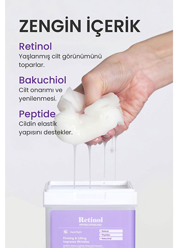 Dermal Retinol Peptide Kırışıklık Önleyici Onarıcı ve Sıkılaştırıcı 20'li Bakım Pedi - 4